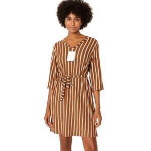 Downeast Adelyn V-Neck Dress – Nuthatch Stripe – Size XXL (NWT